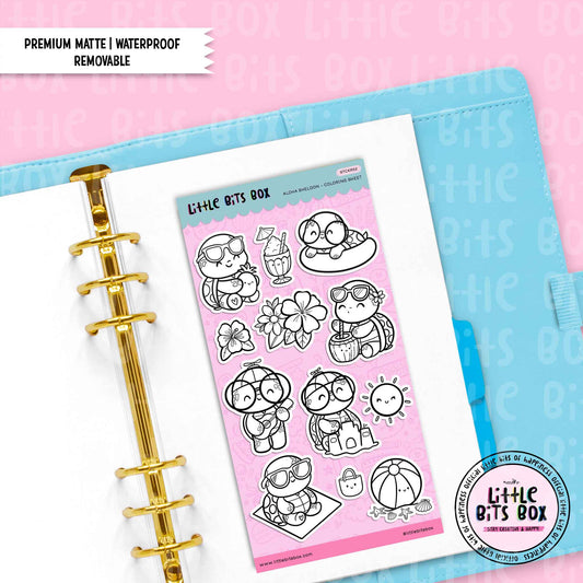 ALOHA SHELDON - COLORING PAGE