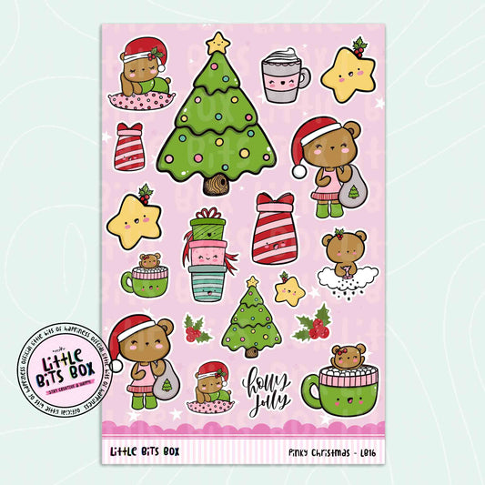 Retro Pinky Christmas Deco Sticker Sheet