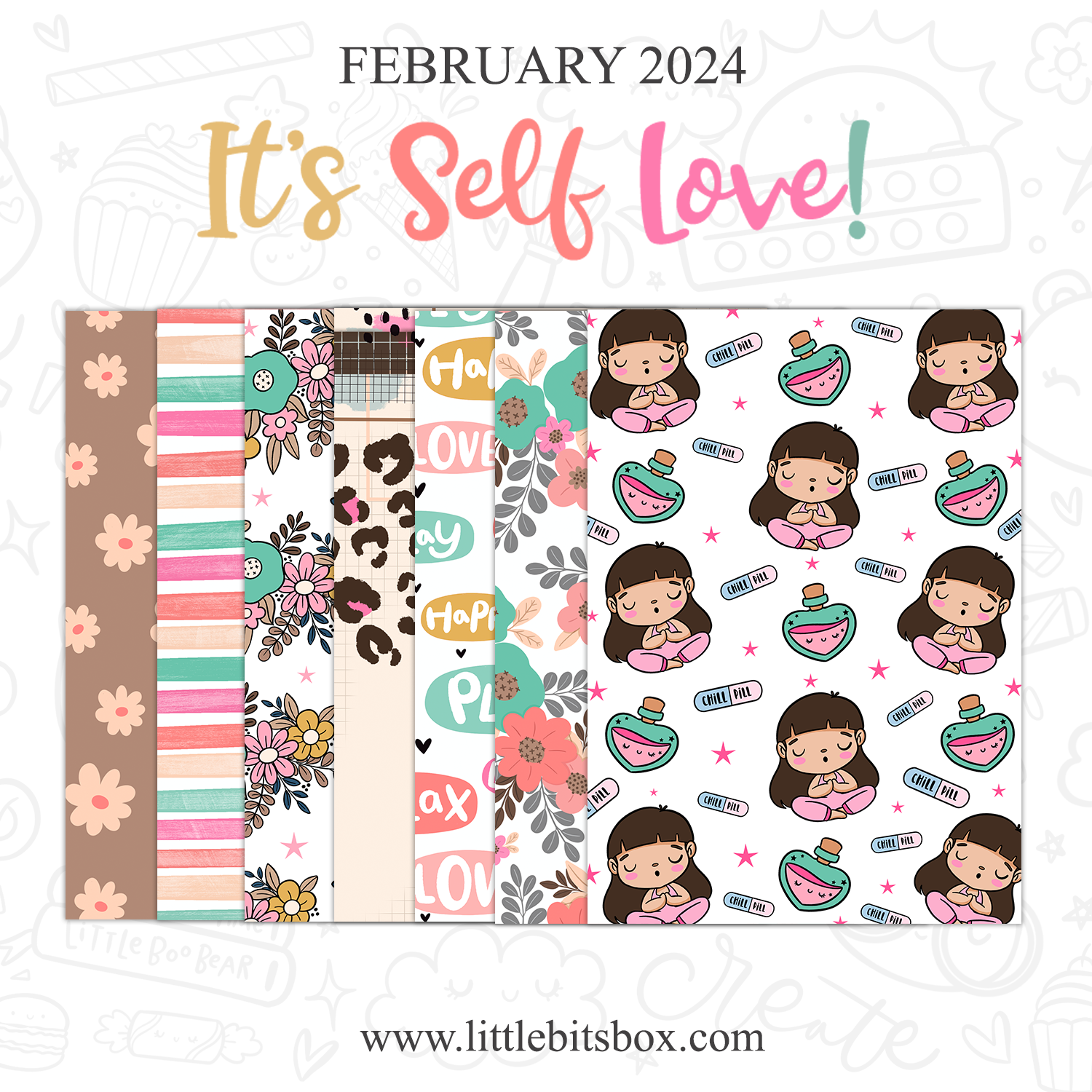 It S Self Love February 2024 Kit LITTLE BITS BOX   FebPapersSS 62b2b682 82c4 49c2 B4be F40c186057ea 