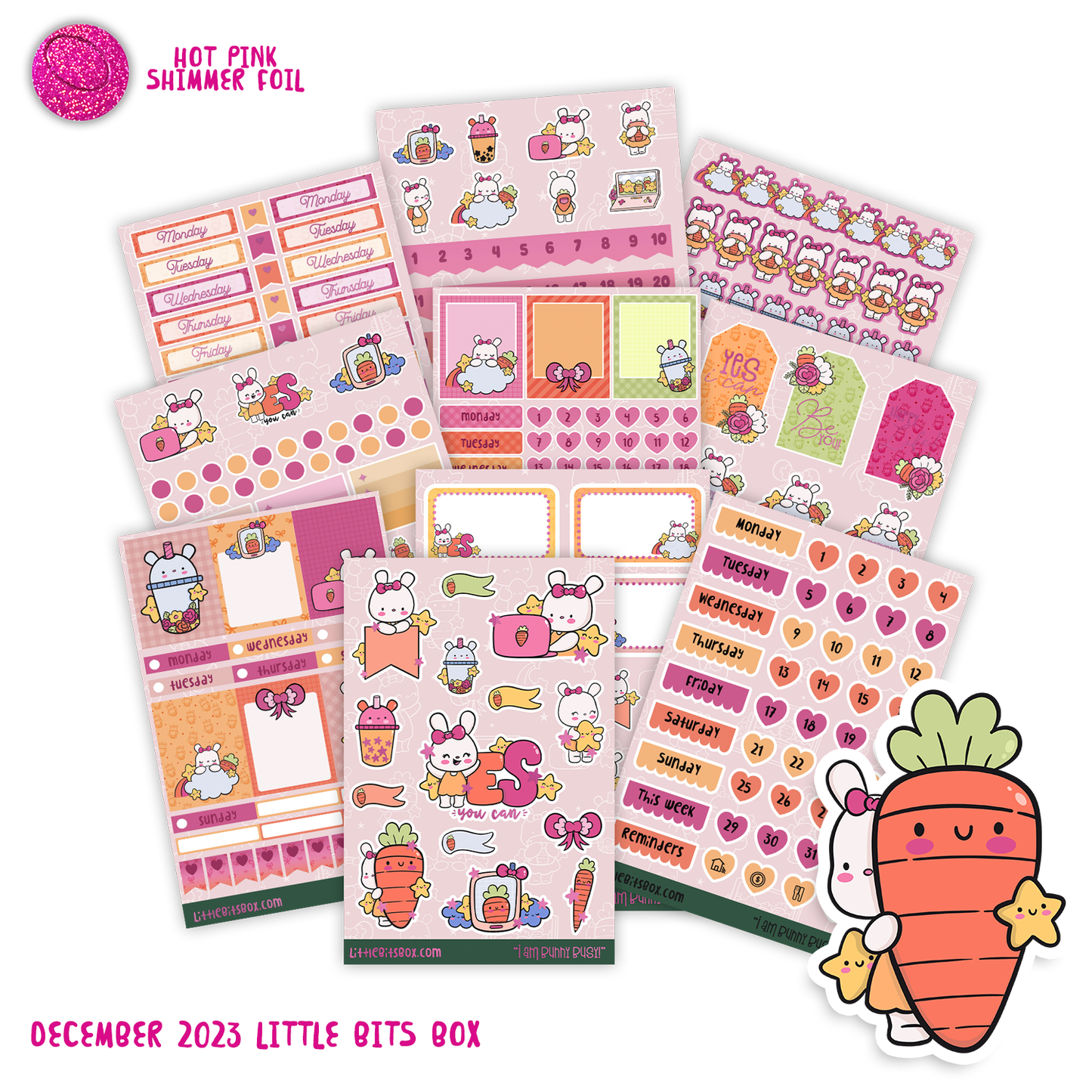 I am Bunny Busy December 2023 Sticker Set